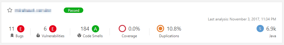 sonarqube project result